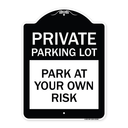 Signmission Private Parking Lot Heavy-Gauge Aluminum Architectural Sign, 24" x 18", BW-1824-23266 A-DES-BW-1824-23266